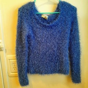 Blue Angora-like Sweater